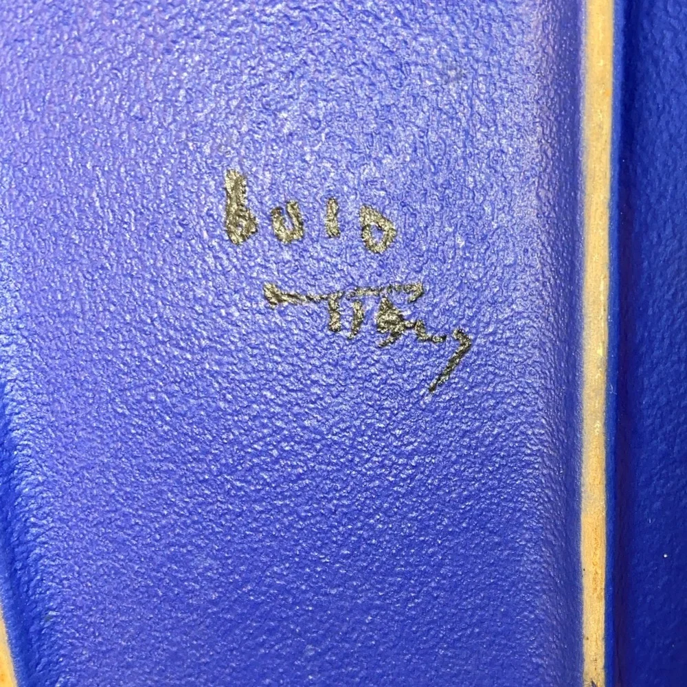 Vintage Bitossi Blue Glaze Campus Pattern Italian Rectangular Plate - Picture 13 of 13